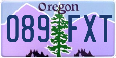 OR license plate 089FXT