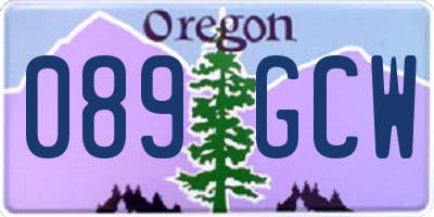 OR license plate 089GCW