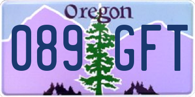 OR license plate 089GFT