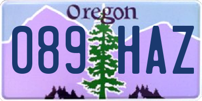 OR license plate 089HAZ