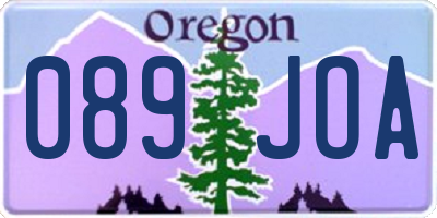 OR license plate 089JOA