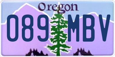 OR license plate 089MBV