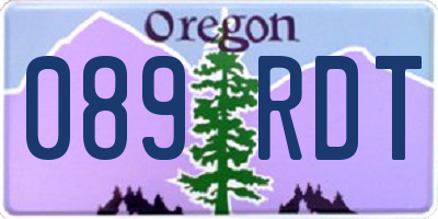 OR license plate 089RDT