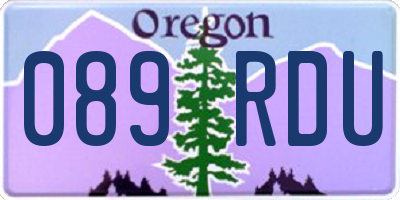OR license plate 089RDU