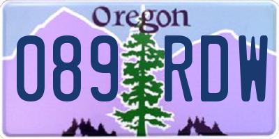 OR license plate 089RDW