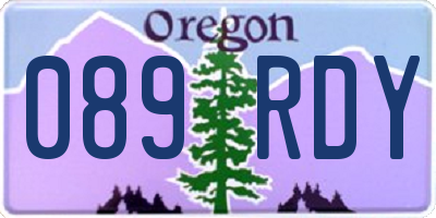 OR license plate 089RDY