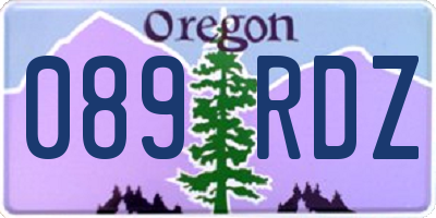 OR license plate 089RDZ