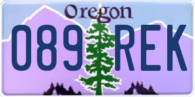 OR license plate 089REK