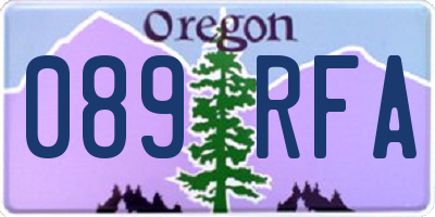 OR license plate 089RFA