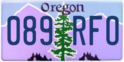 OR license plate 089RFO
