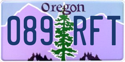 OR license plate 089RFT