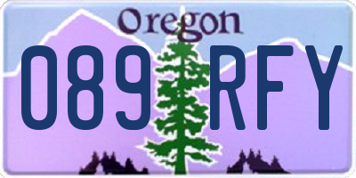 OR license plate 089RFY