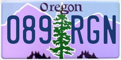 OR license plate 089RGN