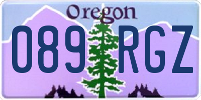 OR license plate 089RGZ