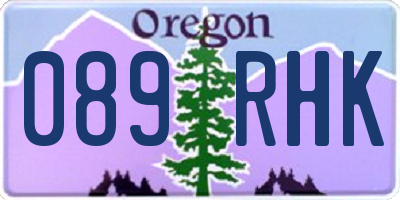 OR license plate 089RHK
