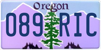 OR license plate 089RIC