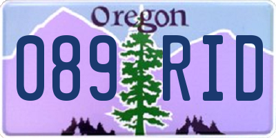 OR license plate 089RID