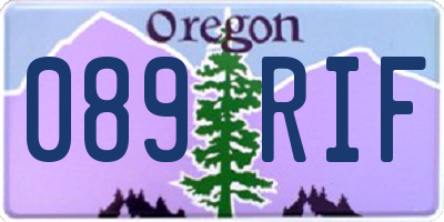 OR license plate 089RIF