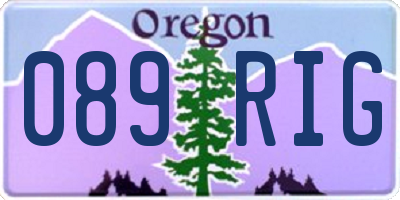 OR license plate 089RIG