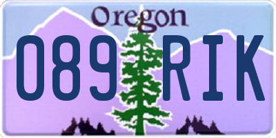 OR license plate 089RIK