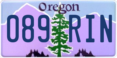OR license plate 089RIN