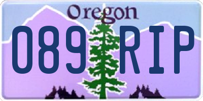 OR license plate 089RIP