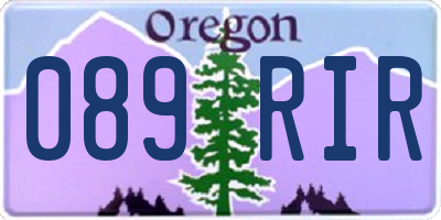OR license plate 089RIR