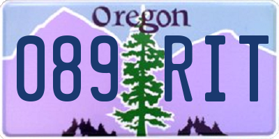 OR license plate 089RIT