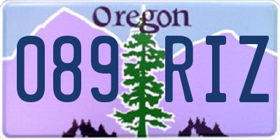 OR license plate 089RIZ