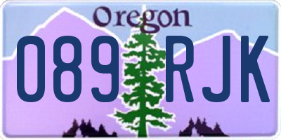 OR license plate 089RJK