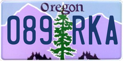 OR license plate 089RKA