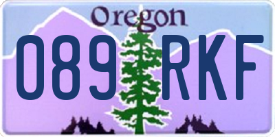 OR license plate 089RKF