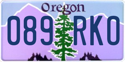 OR license plate 089RKO