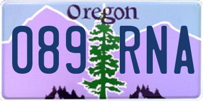 OR license plate 089RNA