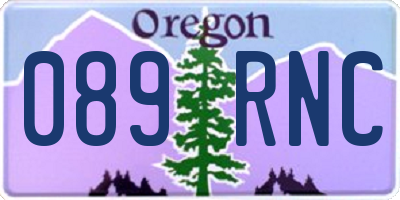 OR license plate 089RNC