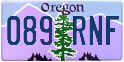 OR license plate 089RNF