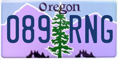 OR license plate 089RNG