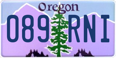 OR license plate 089RNI