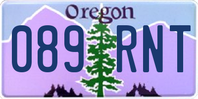 OR license plate 089RNT
