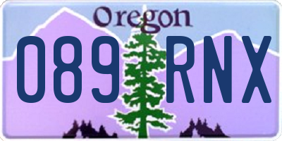 OR license plate 089RNX