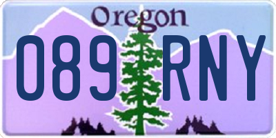 OR license plate 089RNY