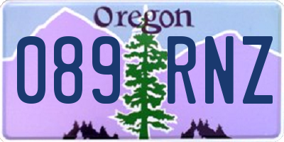 OR license plate 089RNZ
