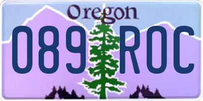 OR license plate 089ROC