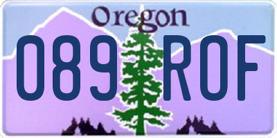 OR license plate 089ROF