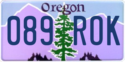OR license plate 089ROK
