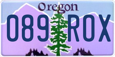 OR license plate 089ROX