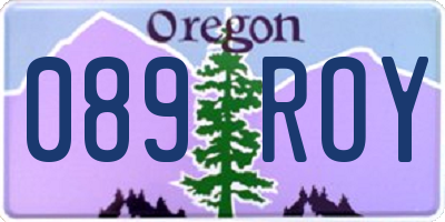 OR license plate 089ROY