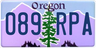 OR license plate 089RPA