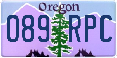OR license plate 089RPC
