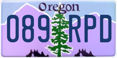 OR license plate 089RPD